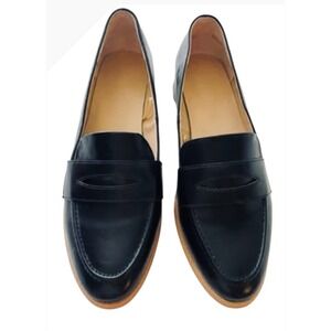 NEW Joe Fresh Black‎ Leather Loafers Classic Slip On Dress Shoes Style Size 10